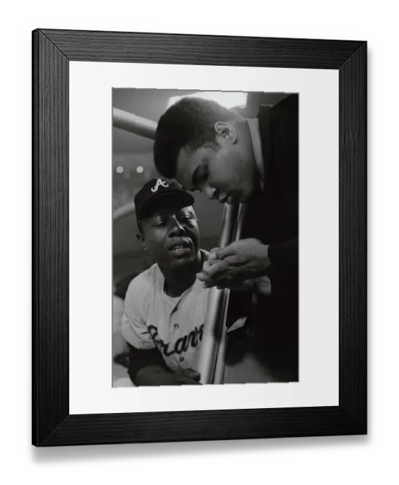 Framed Print : Hank Aaron Watching Muhammed Ali Sign Autograph Framed Print : Hank Aaron Watching Muhammed Ali Sign Autograph