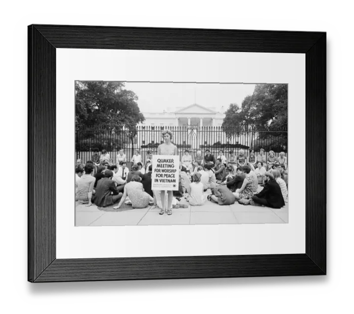 Framed Print : Quakers Demonstrating Outside the White House Framed Print : Quakers Demonstrating Outside the White House