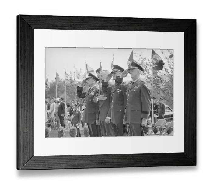 Framed Print : General Lemnitzer Salutes Flag Framed Print : General Lemnitzer Salutes Flag