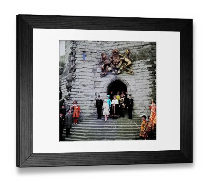Framed Print : Royal Family Standing in Front of Building Framed Print : Royal Family Standing in Front of Building