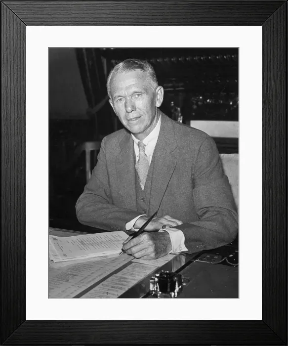 Framed Print : General George C. Marshall with Pen in Hand Framed Print : General George C. Marshall with Pen in Hand