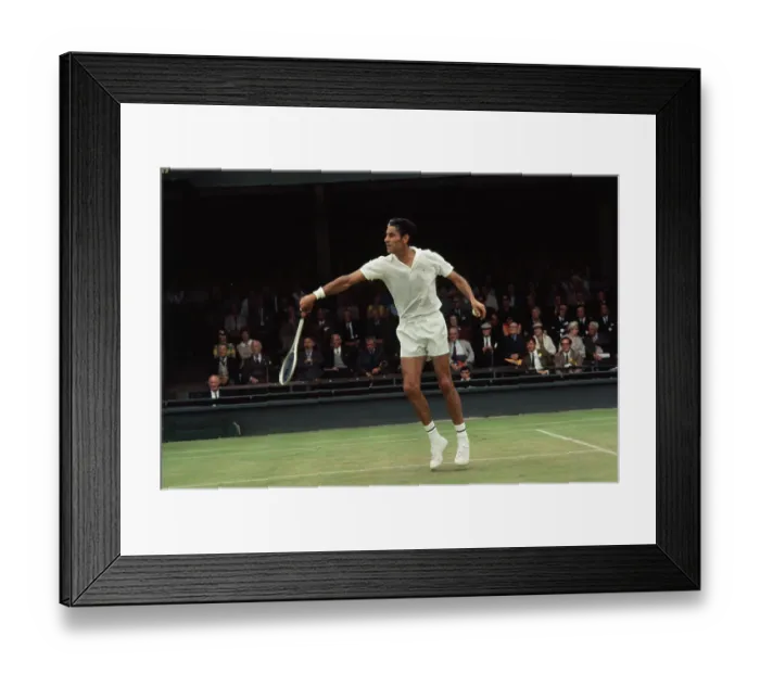 Framed Print : Pancho Gonzales Demonstrating a Backhand Framed Print : Pancho Gonzales Demonstrating a Backhand