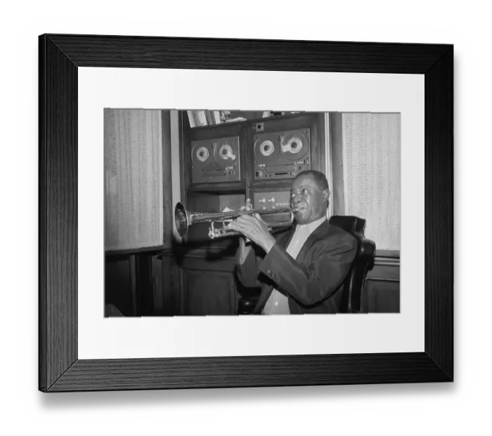 Framed Print : Louis Armstrong Playing Trumpet Framed Print : Louis Armstrong Playing Trumpet