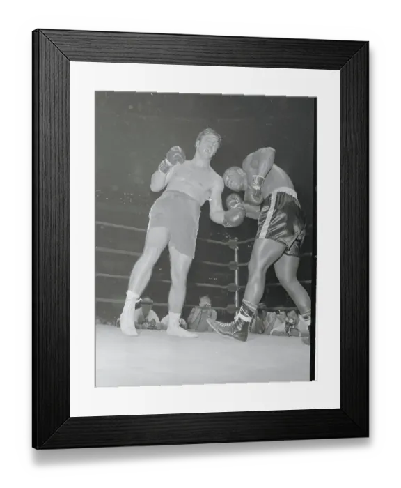 Framed Print : Boxer Joe Frazier and Opponent in Ring Action Framed Print : Boxer Joe Frazier and Opponent in Ring Action