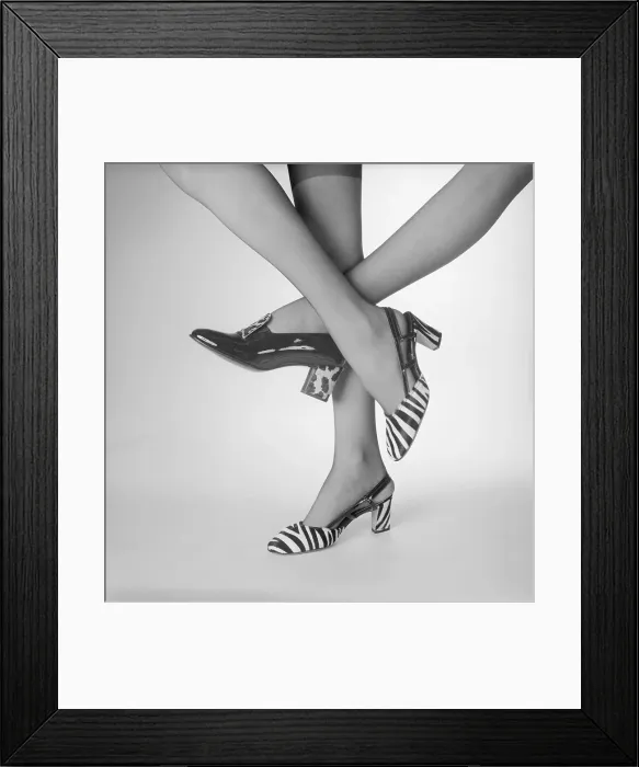 Framed Print : View of Women's Feet Wearing High Heeled Shoes Framed Print : View of Women's Feet Wearing High Heeled Shoes