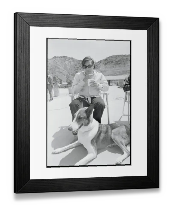Framed Print : Jose Feliciano with Dog Framed Print : Jose Feliciano with Dog