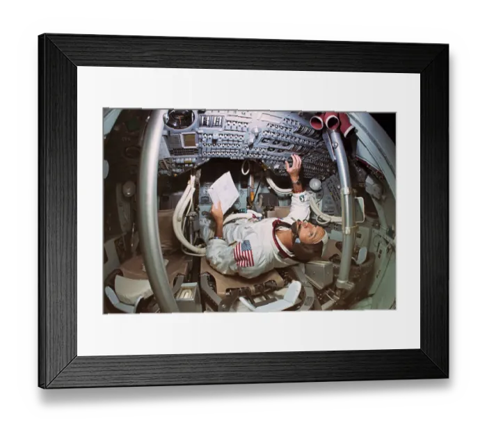Framed Print : Michael Collins in Apollo Mission Simulator Framed Print : Michael Collins in Apollo Mission Simulator