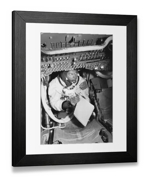 Framed Print : Astronaut Mike Collins in Space Module Framed Print : Astronaut Mike Collins in Space Module