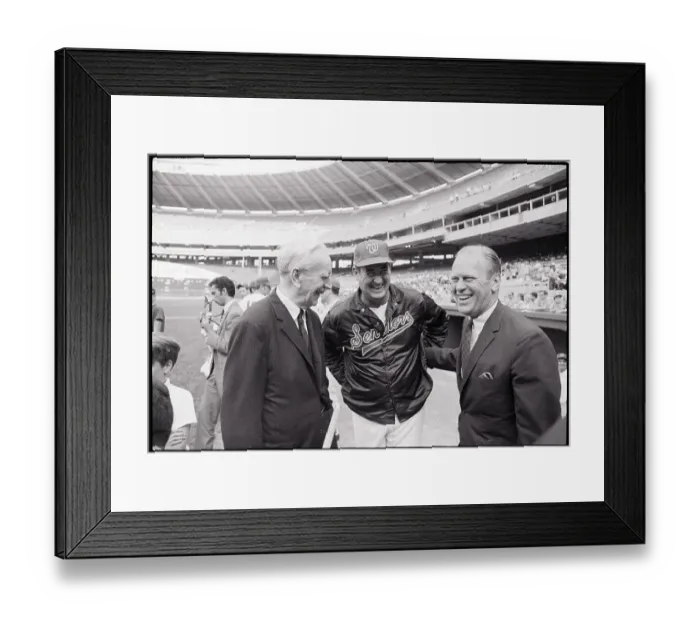 Framed Print : Ted Williams Laughs with Gerald Ford, John McCormick Framed Print : Ted Williams Laughs with Gerald Ford, John McCormick