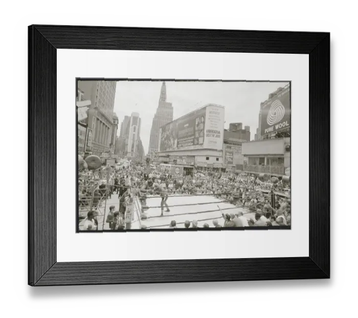 Framed Print : Large Crowd During Jerry Quarry Workout Framed Print : Large Crowd During Jerry Quarry Workout