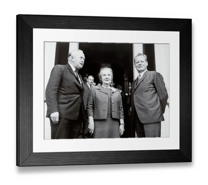 Framed Print : Willy Brandt with Golda Meir and Harold Wilson Framed Print : Willy Brandt with Golda Meir and Harold Wilson