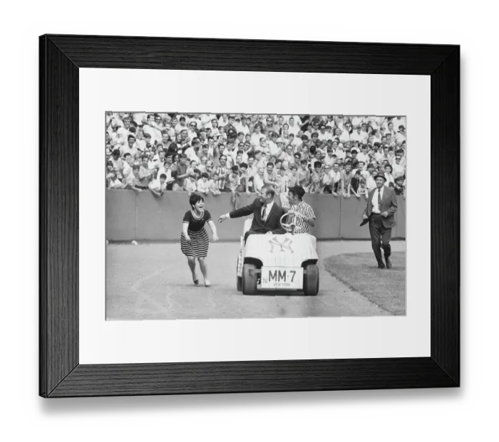 Framed Print : Mickey Mantle Riding In Golf Cart Framed Print : Mickey Mantle Riding In Golf Cart