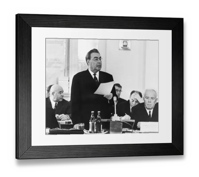 Framed Print : Leonid I. Brezhnev Addresses Conference Framed Print : Leonid I. Brezhnev Addresses Conference