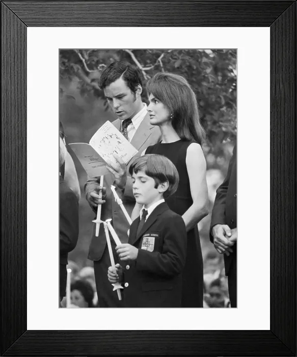 Framed Print : Jacqueline Kennedy Onassis at a Memorial Service