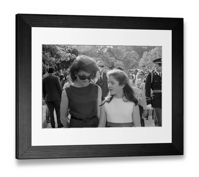 Framed Print : Jacqueline Onassis and Daughter Leaving Arlington Cemetery Framed Print : Jacqueline Onassis and Daughter Leaving Arlington Cemetery
