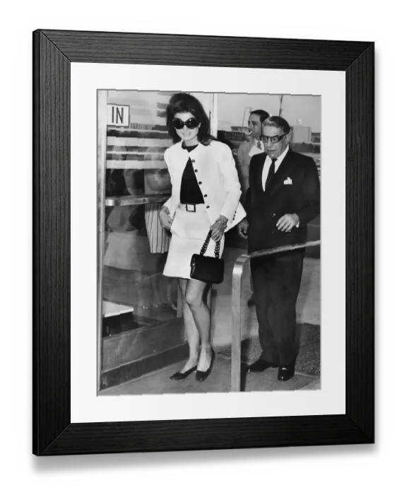 Framed Print : Jackie Onassis and Aristotle Onassis at Airport Framed Print : Jackie Onassis and Aristotle Onassis at Airport
