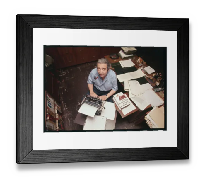 Framed Print : Novelist Irving Wallace Smoking a Pipe Framed Print : Novelist Irving Wallace Smoking a Pipe
