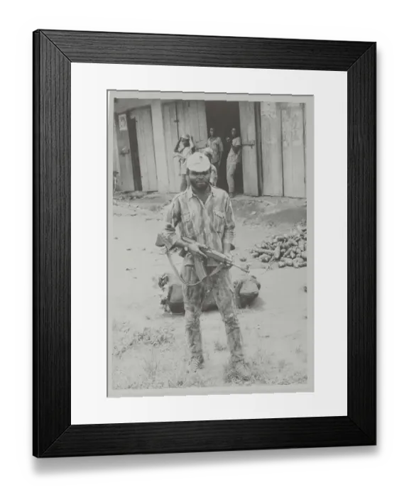 Framed Print : Biafran Soldier with Rifle Framed Print : Biafran Soldier with Rifle