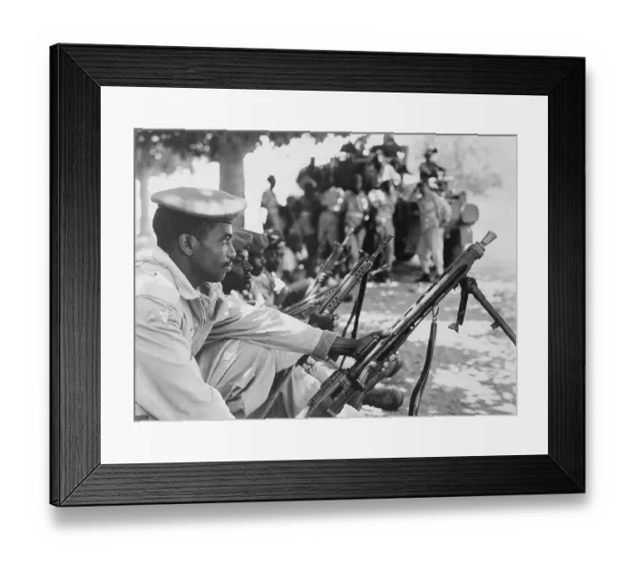 Framed Print : Sudanese Soldiers with Rifles Framed Print : Sudanese Soldiers with Rifles
