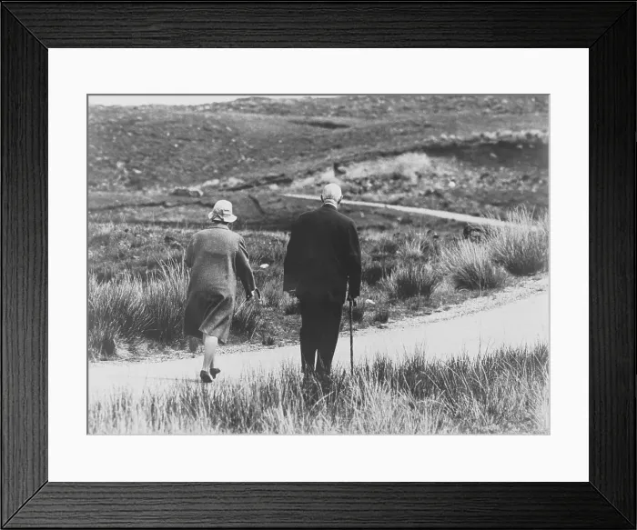 Framed Print : Charles de Gaulle Walking with Wife Framed Print : Charles de Gaulle Walking with Wife