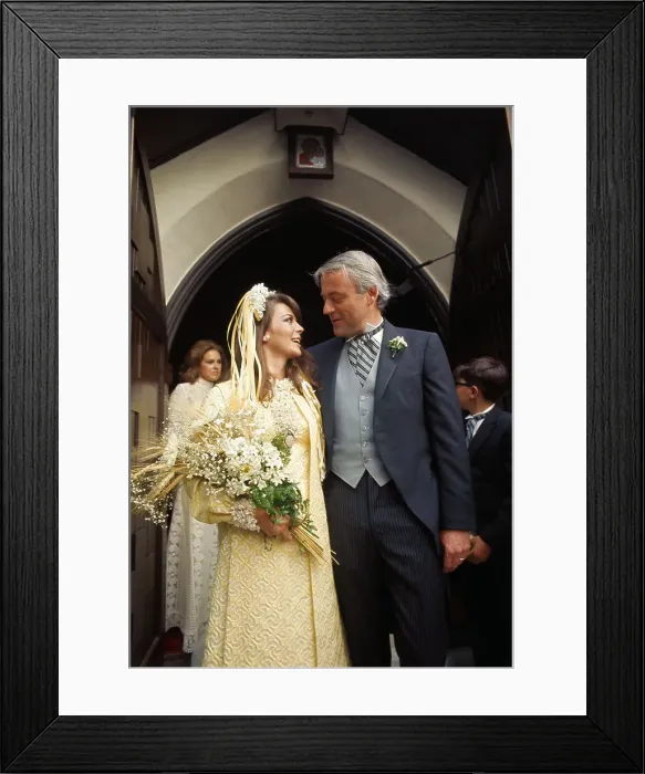 Framed Print : Natalie Wood and her New Husband Standing at Front of Church Framed Print : Natalie Wood and her New Husband Standing at Front of Church