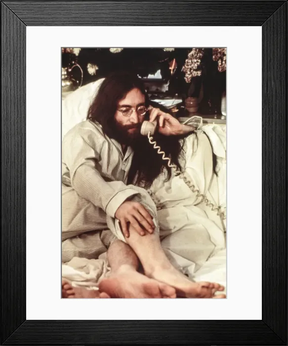 Framed Print : John Lennon And Yoko Ono In Bed Framed Print : John Lennon And Yoko Ono In Bed