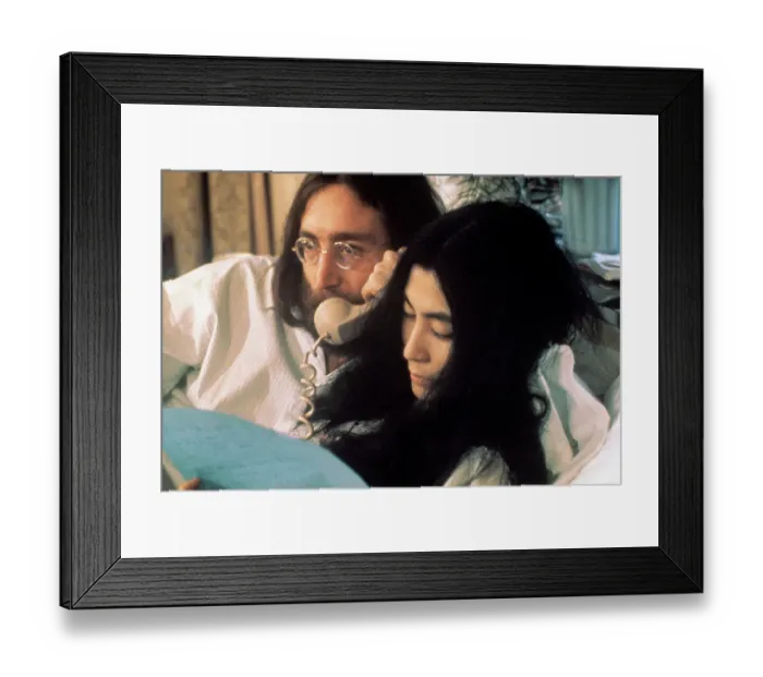 Framed Print : John Lennon & Yoko Ono in Bed Framed Print : John Lennon & Yoko Ono in Bed