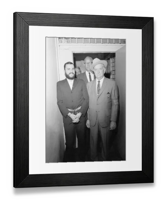 Framed Print : Smiling Gary Steven Krist Led by Sheriff