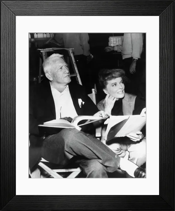 Framed Print : Katharine Hepburn with Spencer Tracy on Movie Set Framed Print : Katharine Hepburn with Spencer Tracy on Movie Set