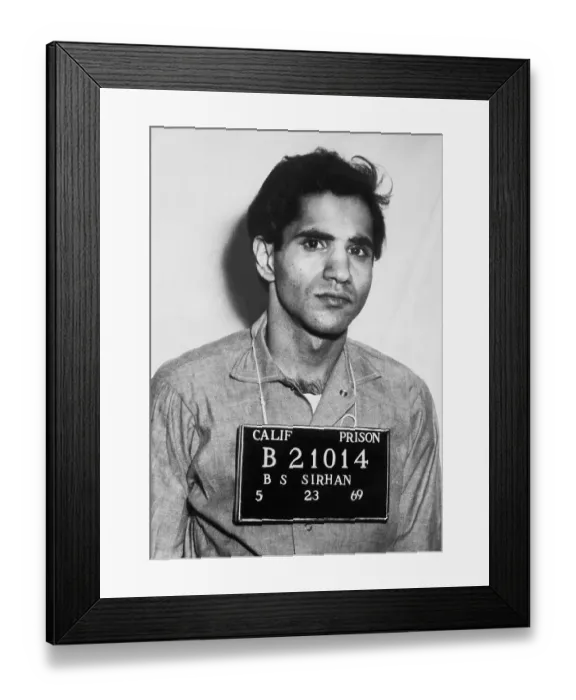 Framed Print : Prison Mugshot Of Sirhan Sirhan