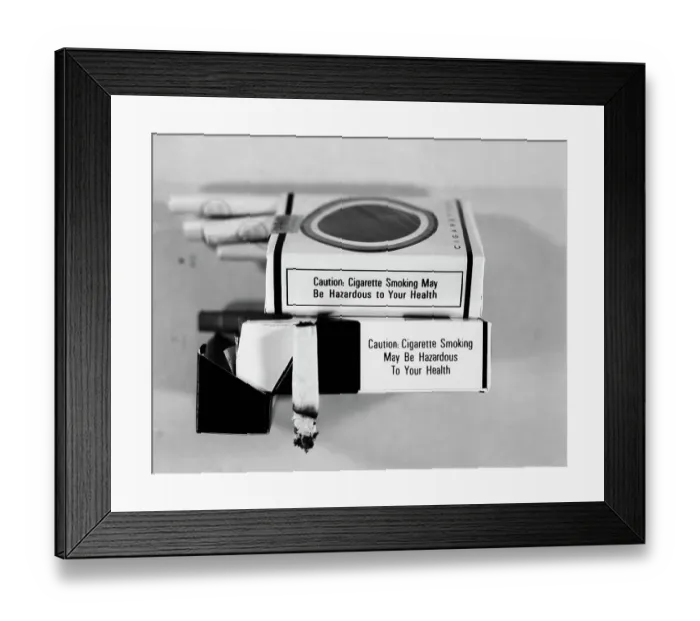 Framed Print : Warning Labels on Cigarettes Framed Print : Warning Labels on Cigarettes