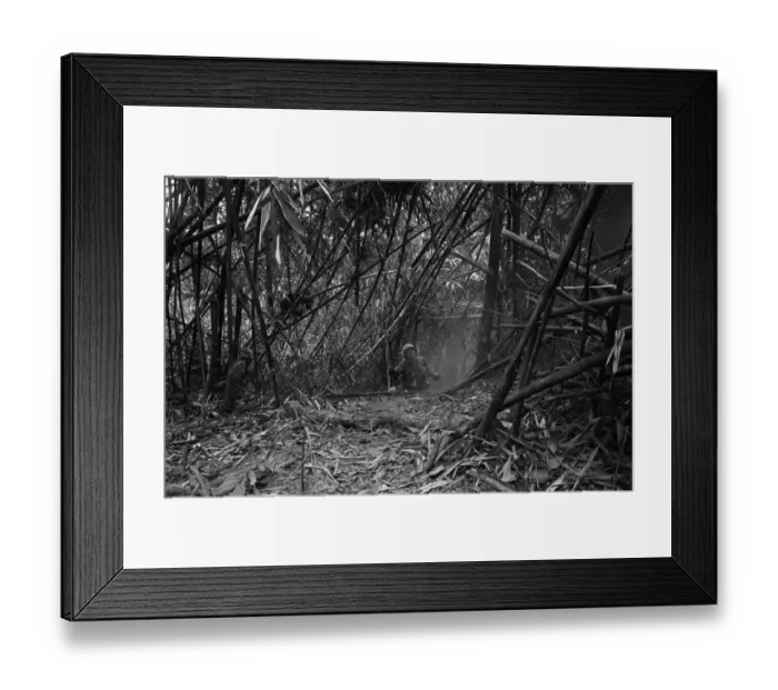 Framed Print : Rocket Exploding Behind Trooper Framed Print : Rocket Exploding Behind Trooper