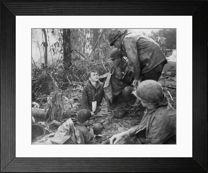 Framed Print : Wounded Soldier Speaking with Chaplain Framed Print : Wounded Soldier Speaking with Chaplain