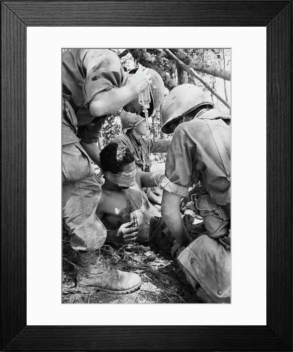 Framed Print : Tending to Wounded Airborne Trooper Framed Print : Tending to Wounded Airborne Trooper