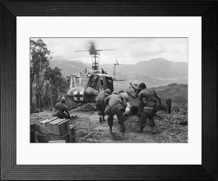 Framed Print : Evacuation Copter Lands To Pick Up Wounded