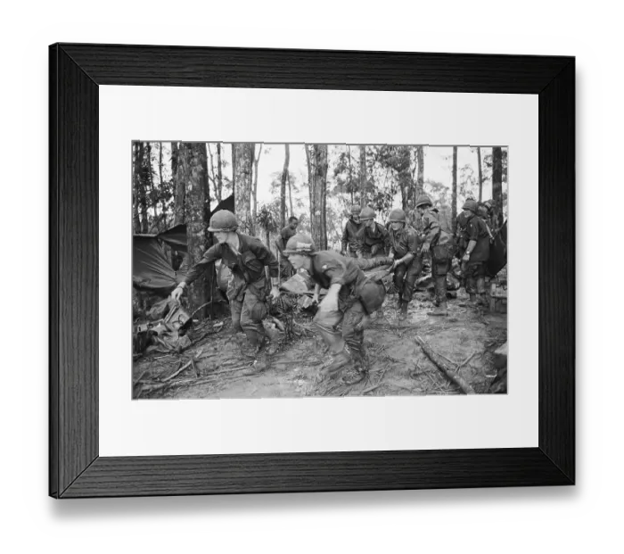 Framed Print : Soldiers Carrying Stretcher Framed Print : Soldiers Carrying Stretcher