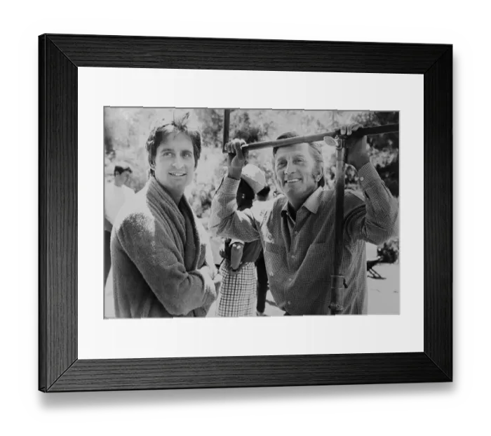 Framed Print : Kirk and Michael Douglas