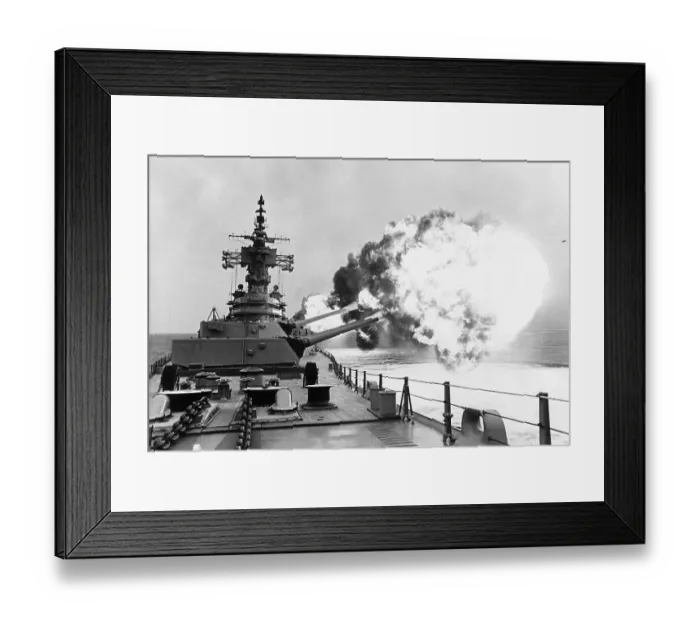 Framed Print : The New Jersey Fires All Her Guns Framed Print : The New Jersey Fires All Her Guns