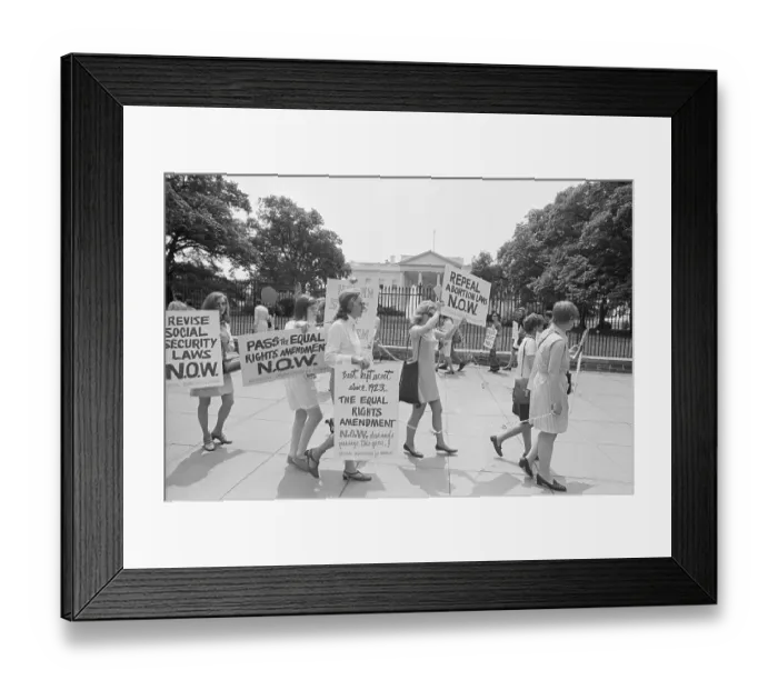 Framed Print : N.O.W. Members Picket the White House Framed Print : N.O.W. Members Picket the White House