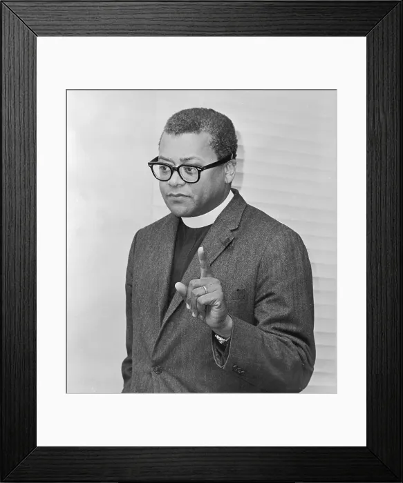 Framed Print : Reverend James Lawson Gesturing While Speaking to Press Framed Print : Reverend James Lawson Gesturing While Speaking to Press