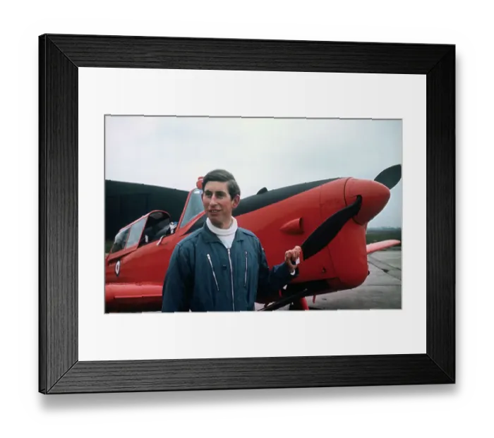 Framed Print : Prince Charles Standing in Front of Airplane