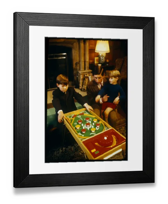Framed Print : Prince Charles with Princes Andrew and Edward 1969