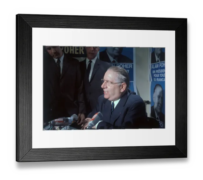 Framed Print : Portrait of Alain Poher Framed Print : Portrait of Alain Poher