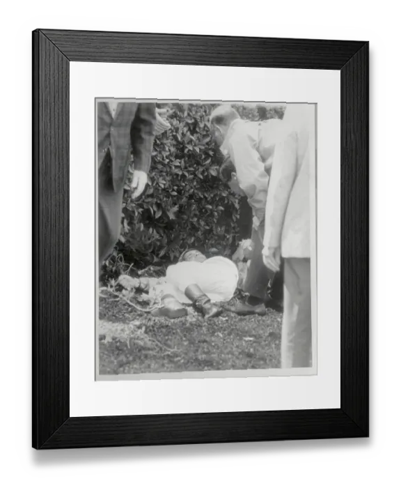 Framed Print : Willie Shoemaker Laying on Ground After Being Thrown Framed Print : Willie Shoemaker Laying on Ground After Being Thrown