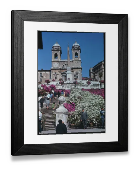 Framed Print : People Walking Up Spanish Steps Framed Print : People Walking Up Spanish Steps