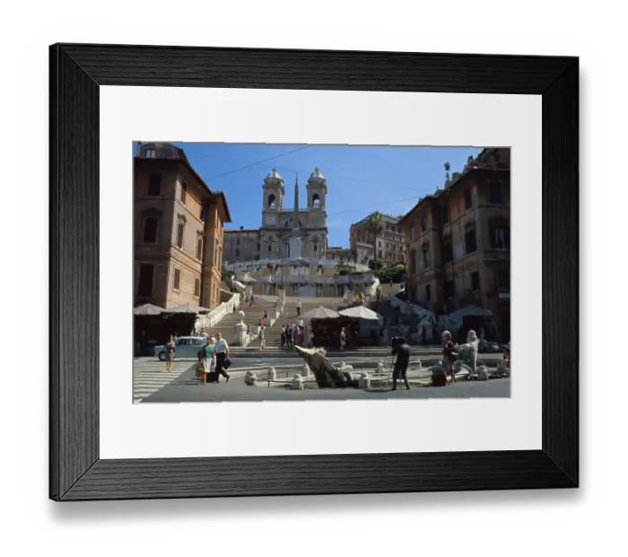 Framed Print : People Walking Up Spanish Steps Framed Print : People Walking Up Spanish Steps
