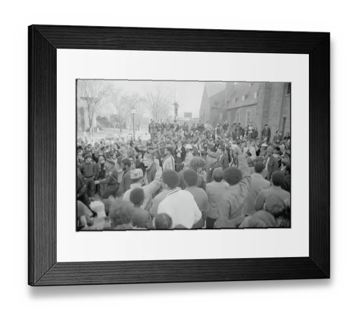 Framed Print : University Protesters During an on Campus Demonstration Framed Print : University Protesters During an on Campus Demonstration