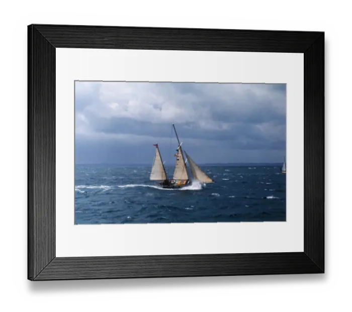 Framed Print : Robin Knox-Johnston Sailing Through Storm