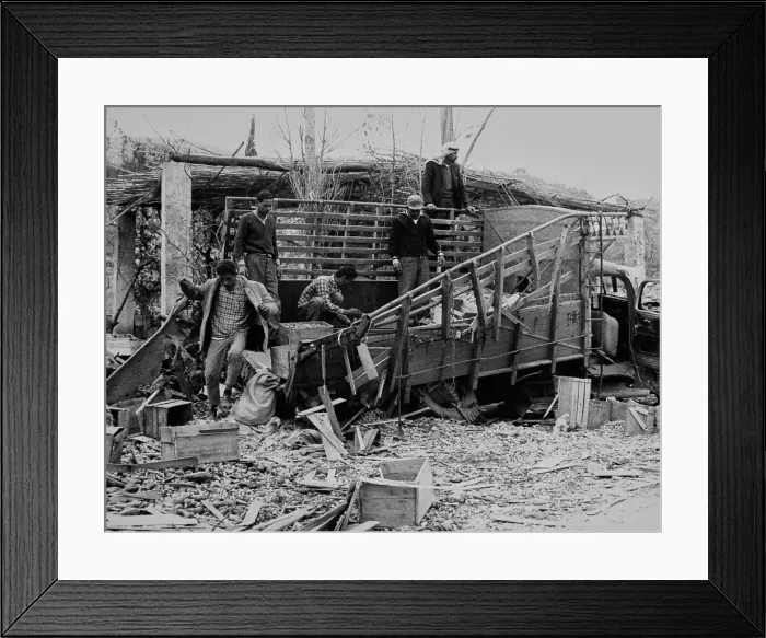 Framed Print : Villagers With Wrecked Truck, Jordan Framed Print : Villagers With Wrecked Truck, Jordan