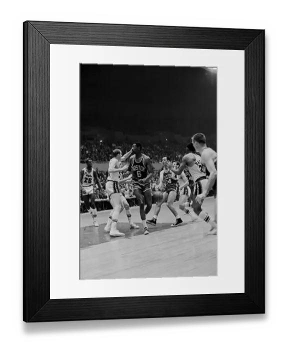Framed Print : Boston and Lakers Teams in Action Framed Print : Boston and Lakers Teams in Action